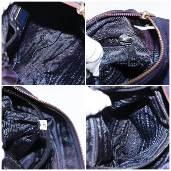PRADA Chain Shoulder Bag Nylon Purple Gold - Picture 15 of 16